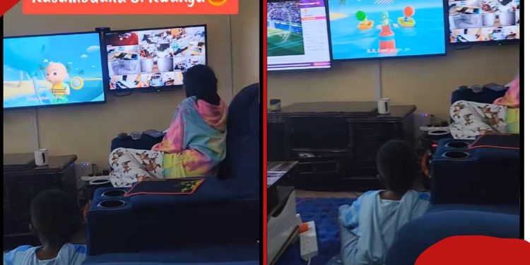 Kenyan father mounts 3 TVs at home to avoid conflict: "Kila mtu remote yake"