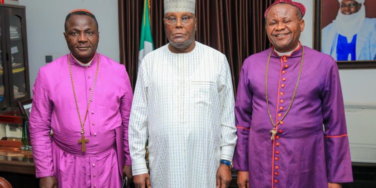 Atiku Meets Bishop Joseph Stanley, Archbishop Kingsley Oloro in Abuja