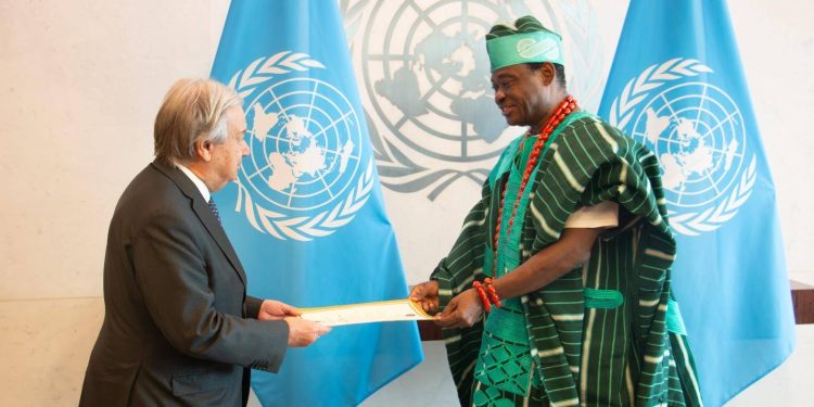 Nigeria’s envoy, Jimoh Ibrahim, presents credentials to UN Chief