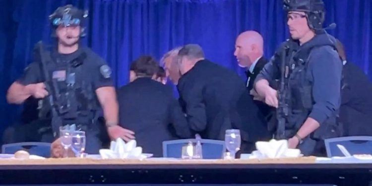 Trump rushed out of White House Correspondents’ Dinner after shots fired