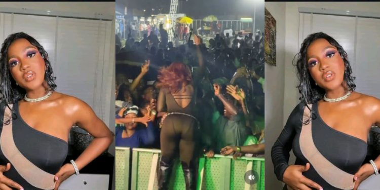 Drama As BBNaija Star Handi Reacts Angrily To Inappropriate Touch During Live Show