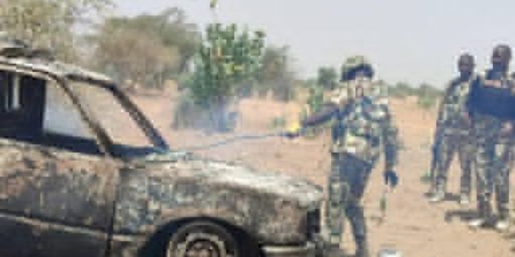 Troops Restore Traffic Along Magumeri–Gubio Road After Terrorists Burn Vehicles in Borno