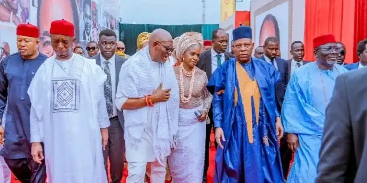 Shettima in attendance as UBA chairman, Tony Elumelu buries father-in-law in Delta