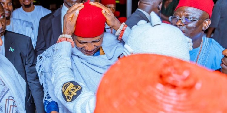 Shettima Bags Chieftaincy Title During Condolence Visit To Elumelu’s Family