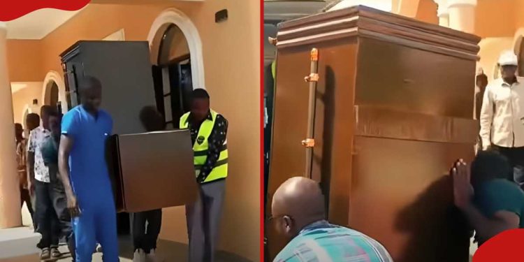 Video of unusual coffin design in upright posture stuns netizens