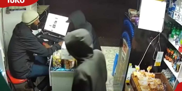 Nairobi: CCTV captures moment brave shopkeeper confronts armed thugs, sends them fleeing