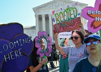 Hundreds rally outside Supreme Court to defend birthright citizenship against Trump’s executive order